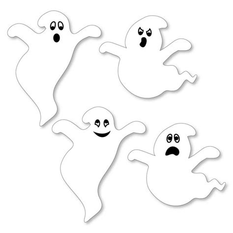 Spooky Ghost - Shaped Halloween Party Cut-Outs - 24 Count - Walmart.com ...