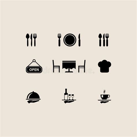 A Set of Food and Beverage Vector Graphics Illustrations Stock Vector ...