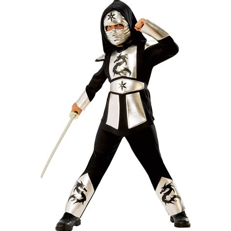 Boys Silver Dragon Ninja Costume - Walmart.com