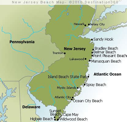 New Jersey Beaches Map - Jersey Shore Map