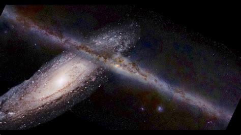 Collision Between Milky Way & Andromeda Galaxies - YouTube