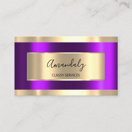 Purple Gold Framed Elegant Professional Mooddeern Business Card | Zazzle.com | Gold frame ...