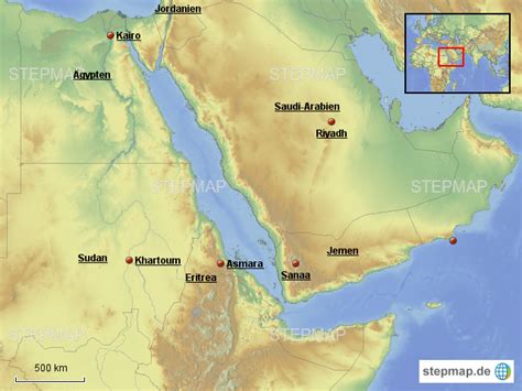 StepMap - Rotes Meer - Landkarte für Afrika