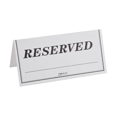 Reserved Table Signs Template images