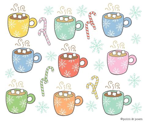 Hot Cocoa Clip Art Coffee Mug Clip Art Christmas Clip Art - Etsy