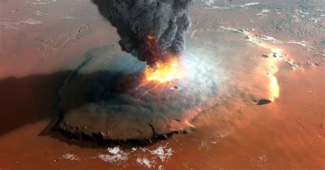 A volcanic eruption on Mars could help us find life on the planet