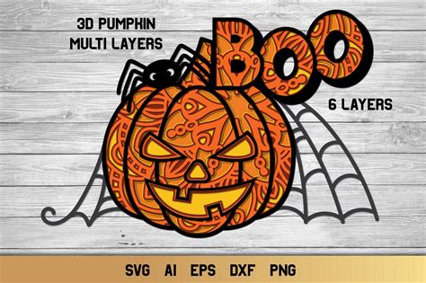 3D Layered Halloween SVG | Multi Layer svg| Pumpkin Cut File (778246) | Cut Files | Design Bundles