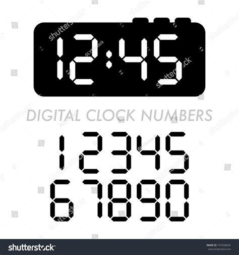 Classic Set Digital Alarm Clock Numbers Stock Vector (Royalty Free ...