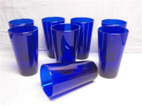 LIBBEY VINTAGE COBALT Blue Tumbler 6" Drinking Glasses Set Of 8 Glasses. $34.99 - PicClick