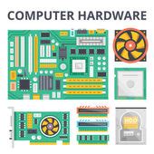 Set of computer hardware icons — Stock Vector © strejman #22345829