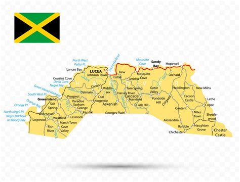 Hanover Map. Jamaica state stock vector. Illustration of isolated - 249280085