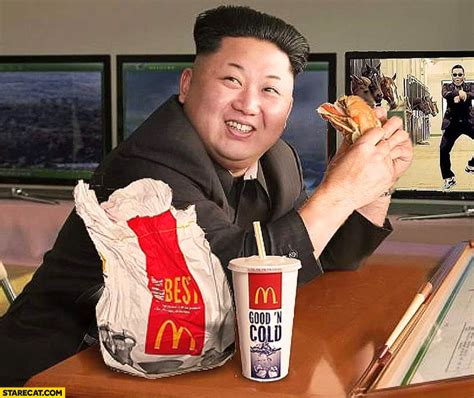 Kim Jong Un eating McDonald’s photoshopped | StareCat.com