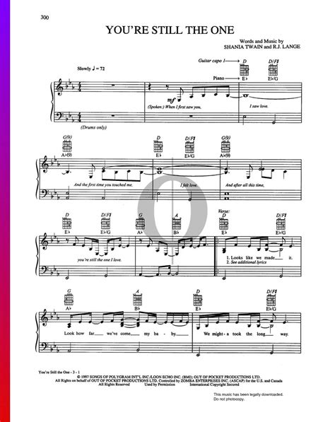 You're Still The One (Shania Twain) Piano Sheet Music - OKTAV