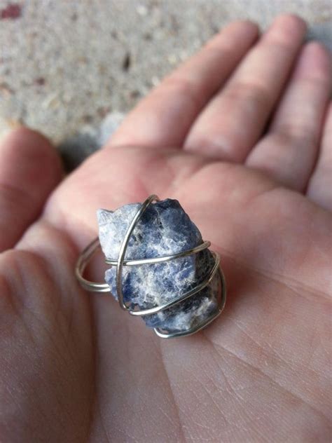 Raw sodalite wire wrapped ring natural gemstone mineral blue | Etsy | Earthy jewelry, Wire ...