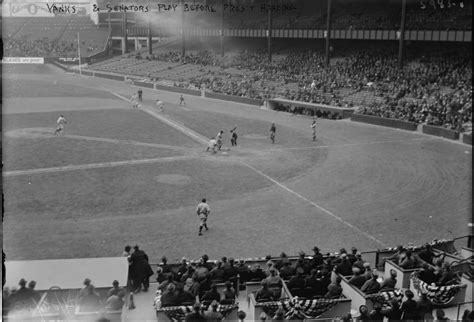 Yankee Stadium, April, 24, 1923 – 8,000 brave cold and wind to see Yankees beat Senators 4-0 in ...