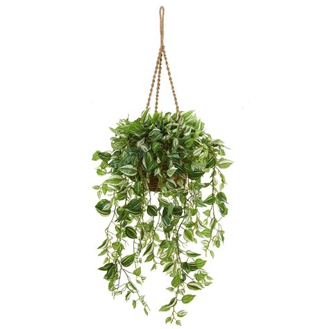 51” Wandering Jew Artificial Plant in Hanging Basket (Real Touch ...