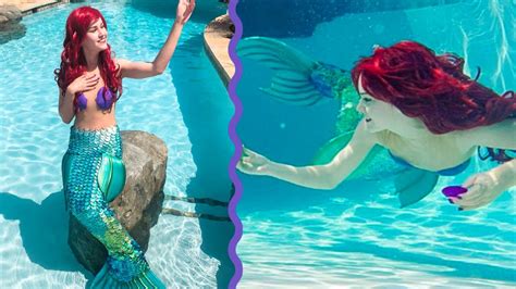 Live Action Ariel Swims In My Pool! The Little Mermaid - YouTube