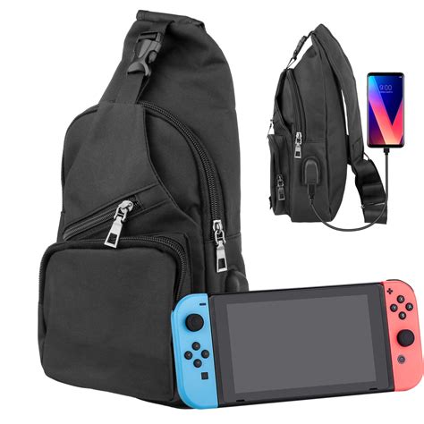 TSV Switch Travel Bag with USB Charging Port, for Nintendo Switch Console & Accessories ...