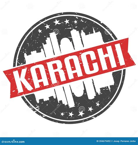 Karachi Pakistan Round Travel Stamp. Icon Skyline City Design. Seal ...