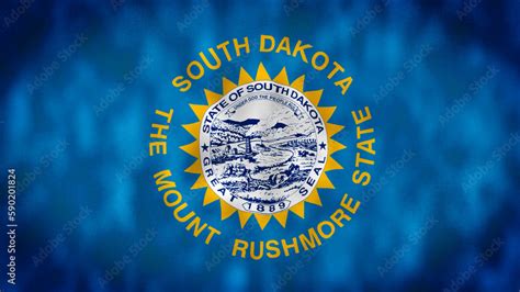 The flag of the State of South Dakota. South Dakota state flag. United ...