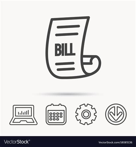 Bill icon pay document sign Royalty Free Vector Image