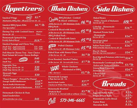 The Butcher Shop menu in Camdenton, Missouri, USA