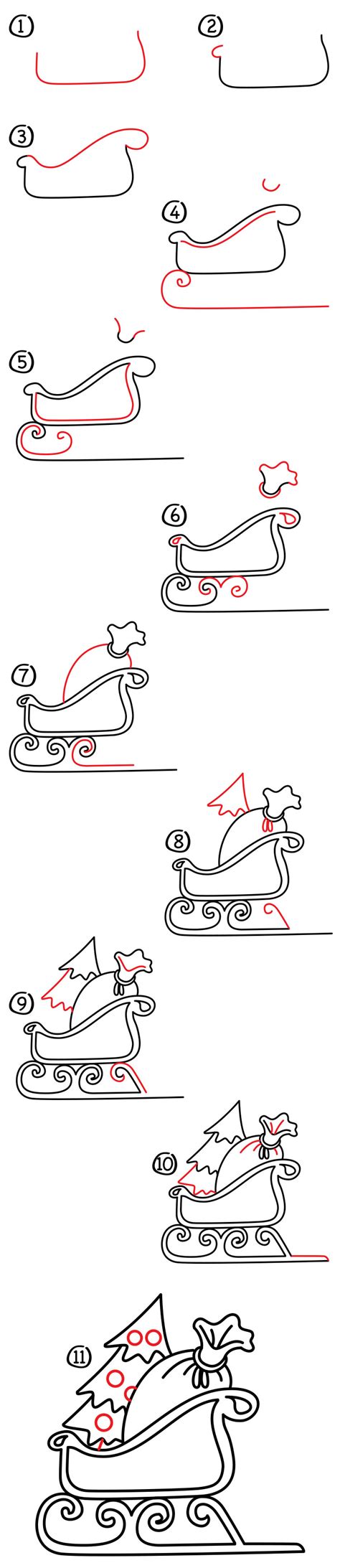 How To Draw Santa's Sleigh - Art For Kids Hub