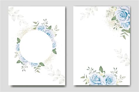 Wedding Invitation Card Template, Floral Wedding Invitations, Floral Watercolor, Vector Art ...