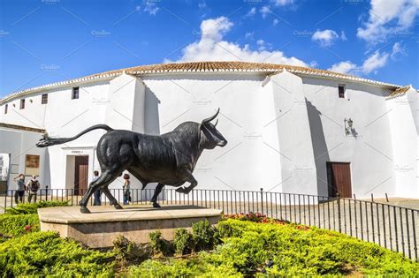 Bull in Ronda bullring, Malaga | Architecture Stock Photos ~ Creative ...