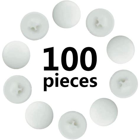 100pcs Screw Cap Covers White Plastic Self-Tapping Screw Caps for Phillips Screws Head - Persberg