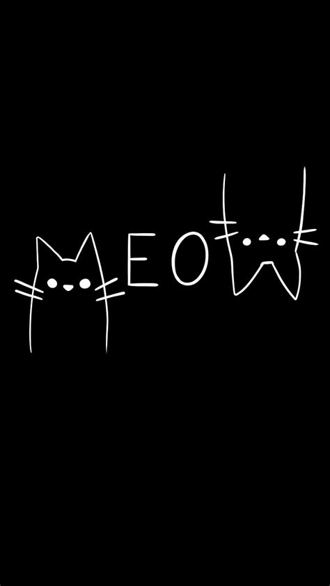 Meow wordart, black, black and white, cat, kitty, quote, simple, text ...