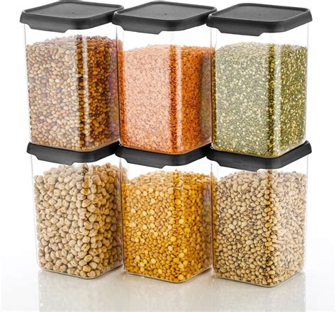 E-COSMOS Plastic Square Container Set for Kitchen Storage - 1100ml ...