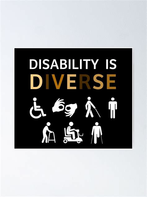 "Disability Is Diverse Skin Tones" Poster for Sale by awarenessgearco | Redbubble