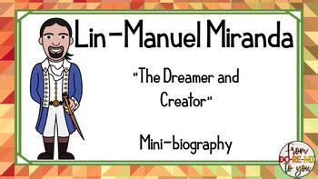 Lin Manuel Miranda Mini Digital Biography for Hispanic Heritage Month