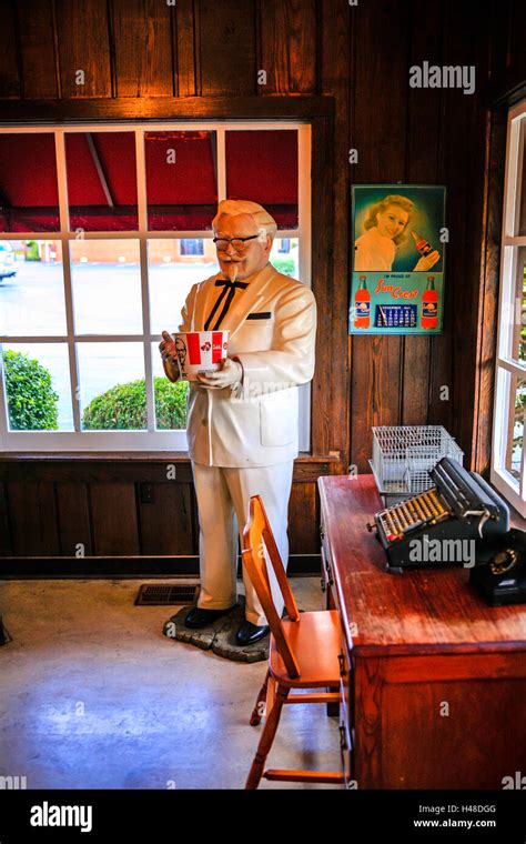 KFC Colonel Sanders statue inside the Harland Sanders KFC Cafe and Museum in Corbin Kentucky ...