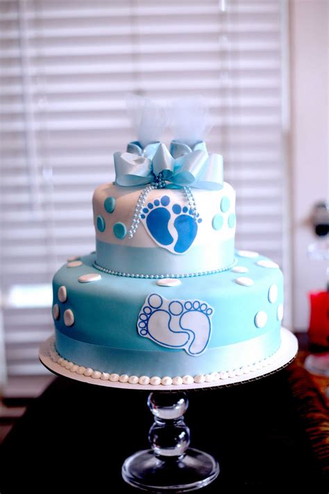 Hector's Custom Cakes: Boy Baby Shower Cake 2 Tiered/ Stacked/ Layered/