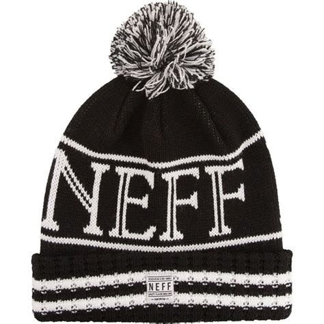 Neff Headwear Evan Beanie One Size Pom Pom Cuffed Soft Knit Cap Logo ...