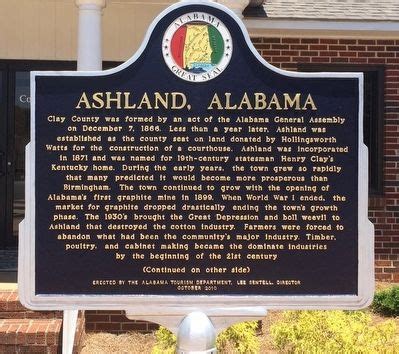 Ashland, Alabama Historical Marker