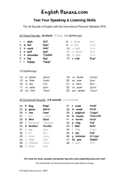 English Phonetic Exercises