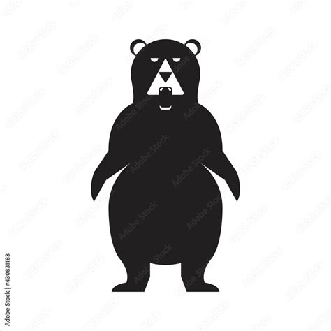 Angry Bear silhouette clip art vector illustration on white background ...