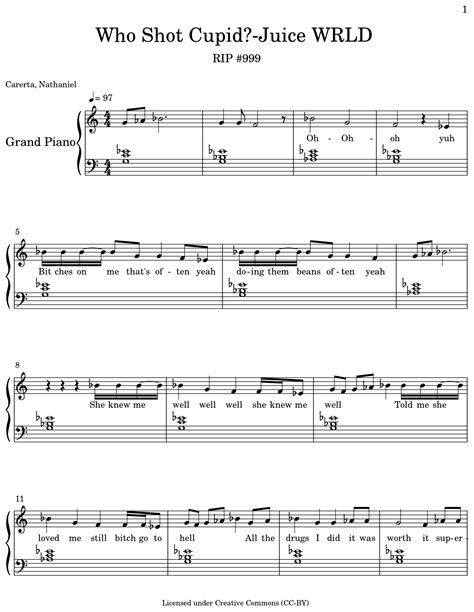 Who Shot Cupid?-Juice WRLD - Sheet music for Piano