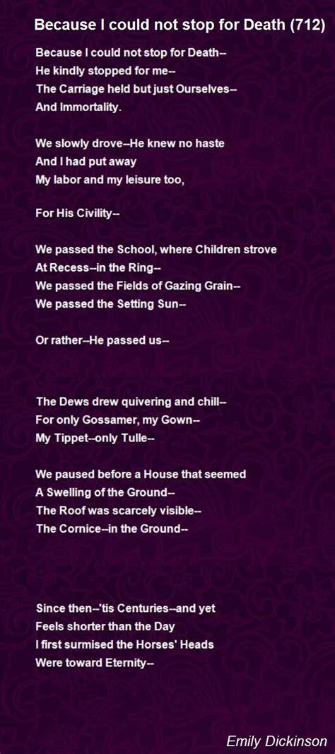 Because I Could Not Stop For Death Poem by Emily Dickinson - Poem Hunter