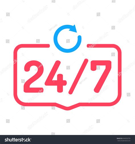 247 Badge Icon Logo Vector Design Stock Vector (Royalty Free) 644333770