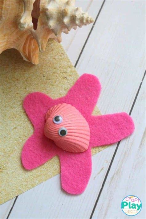 DIY Seashell Starfish Craft Craft for Kids - Craft Play Learn