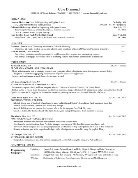 Harvard Resume Template Free Download