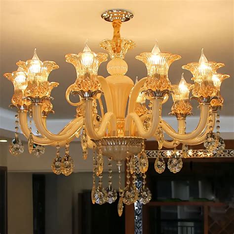 Gold Crystal Chandelier Luxury Living Room Decoration Lamp Dining Room ...