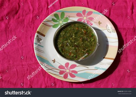 Indian Homemade Traditional Green Chilli Sauce Stock Photo 533514289 ...