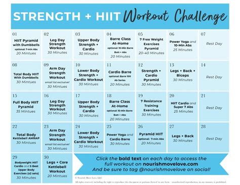 30-Day Advanced Workout Plan (Videos) | Nourish Move Love