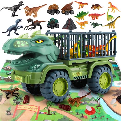 Angela & Alex Dinosaur Toy for Kids 3-5 5-7, Dinosaur Truck Carrier Car, Monster Truck with ...