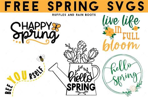 Spring SVG Free Cut Files for Spring Crafting -Ruffles and Rain Boots